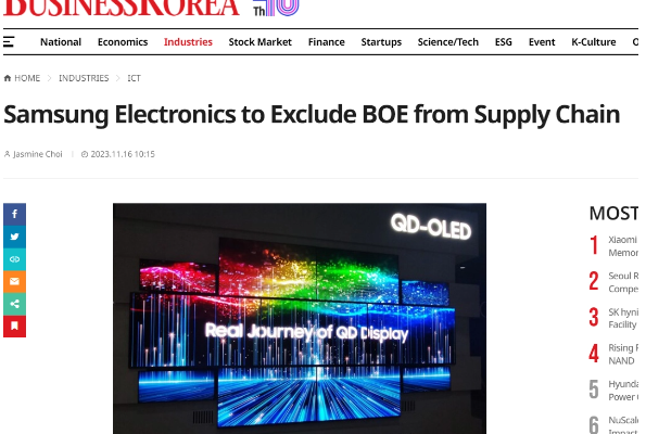 Samsung Ends Collaboration with BOE: Supply Chain Shifts Unfold