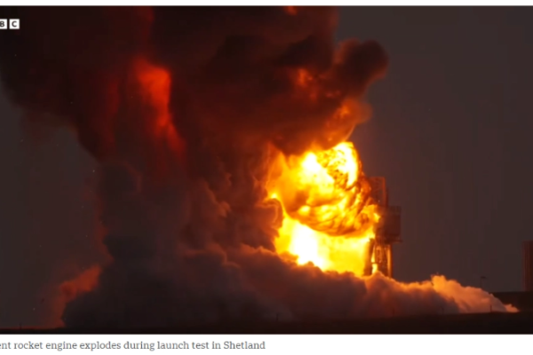 Rocket Test Ends in Flames: Engine Explosion at UK Spaceport